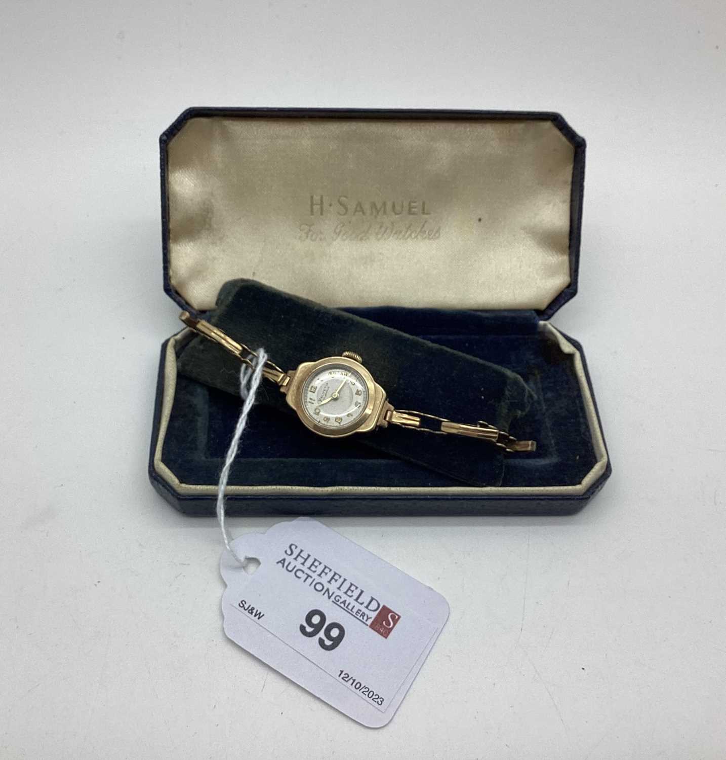 Lot 99 - Helvetia; A 9ct Gold Cased Ladies Wristwatch,...