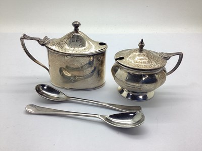 Lot 104 - Two Hallmarked Silver Lidded Mustards, each...