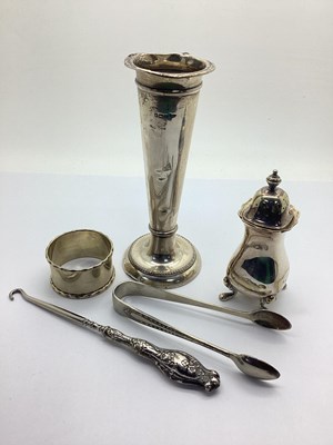 Lot 106 - A Hallmarked Silver Spill Vase, on circular...