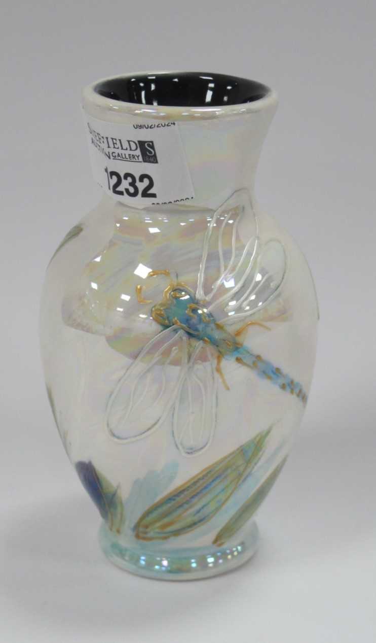 Lot 1232 - Anita Harris'Reeds, Iris and Dragonfly' Lustre...