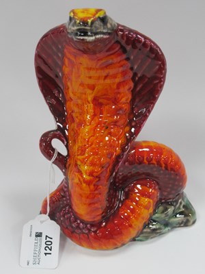 Lot 1207 - Anita Harris Model of a Venomous Cobra Snake,...