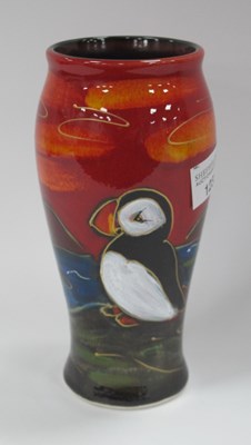 Lot 1233 - Anita Harris 'Puffin' Bella Vase, gold signed,...