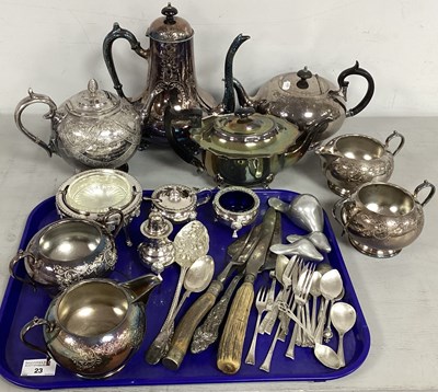 Lot 23 - Assorted Plated Ware, including tea wares,...