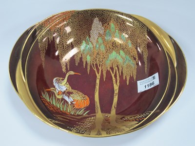 Lot 1186 - A Carlton Ware Rouge Royale Oval Dish, 25.5cm...