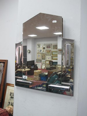 Lot 1300 - An Art Deco Wall Mirror, pentagonal shape with...