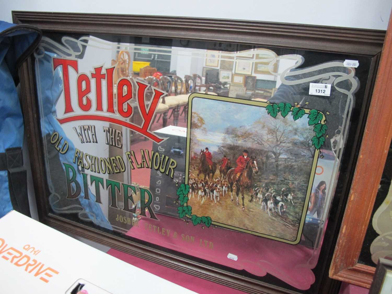 Lot 1312 - Tetley Bitter Advertising Wall Mirror, 55 x