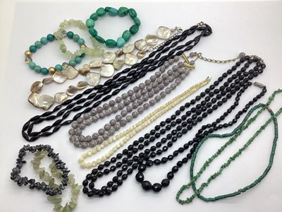 Lot 90 - Vintage and Later Bead Necklaces, mother of...