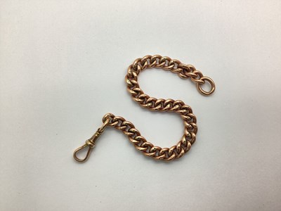 Lot 186 - A Rose Coloured Graduated Curb Link Bracelet,...