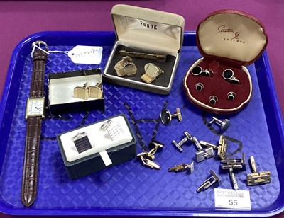 Lot 55 - A Pair of Modern Gent's Cufflinks, stamped...