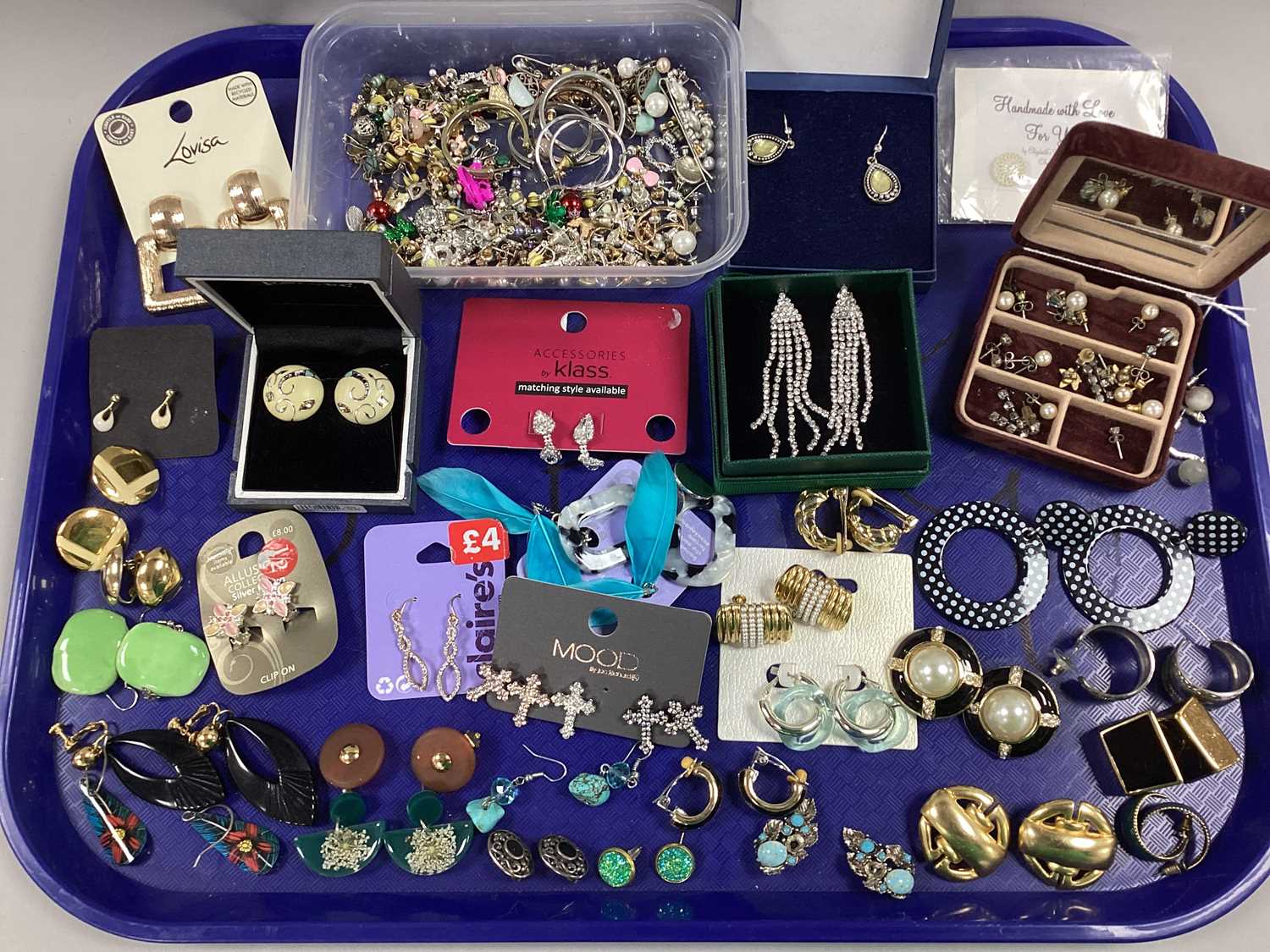 Lot 24 - A Collection of Assorted Costume Earrings,...