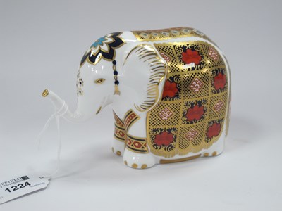 Lot 1224 - Royal Crown Derby Paperweight Small elephant,...