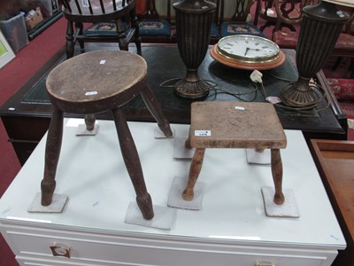 Lot 1478 - XIX Century Ash Stool; together with another (2).