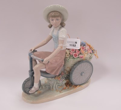 Lot 1152 - Lladro figure Girl with flowers in tow in box.