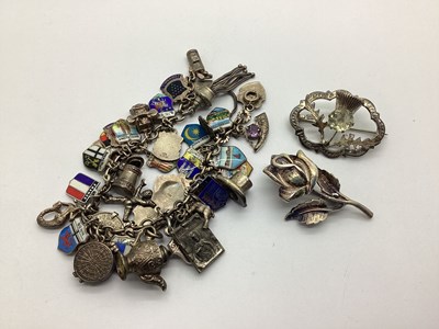 Lot 164 - Vintage Charm Bracelet, suspending numerous...