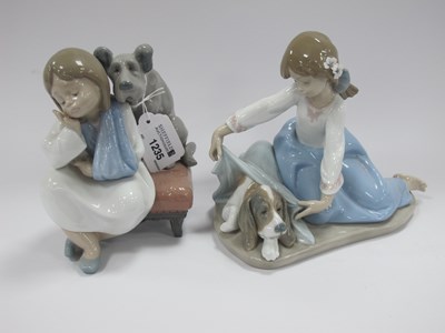 Lot 1235 - Lladro figures "We Can't Play" and "Dogs Best...