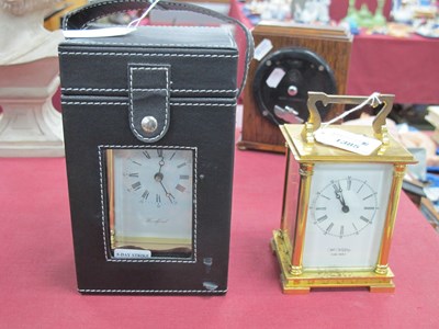 Lot 1385 - Woodford brass carriage clock in windowed case...