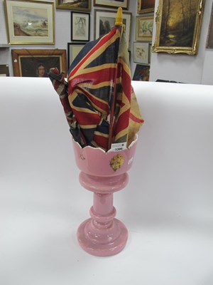 Lot 1396 - XIX Century Pink Glass Lustre, (drops absent)...