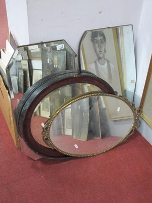 Lot 1439 - Gilt Metal Framed Oval Mirror, frameless...