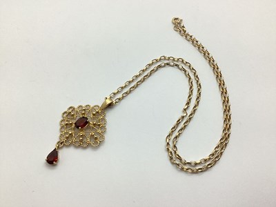 Lot 205 - A 9ct Gold Antique Style Openwork Pendant,...