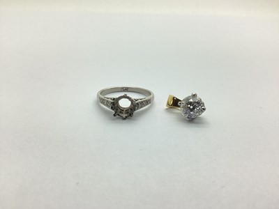 Lot 190 - A Single Stone Diamond Pendant, the (6.5mm)...