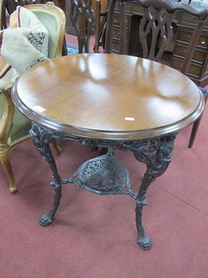 Lot 1506 - XIX Century Cast Iron Britannia Pub Table,...