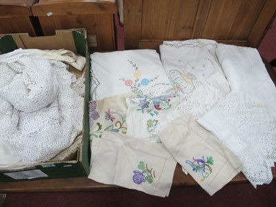 Lot 1108 - Linen Tablecloths, doilies, ladies' evening...