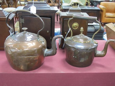 Lot 1390 - Two XIX Century copper kettles largest 30cm h.