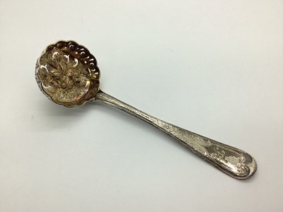 Lot 108 - A Victorian Hallmarked Silver Sifter Spoon,...