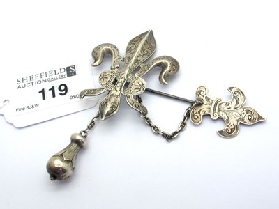 Lot 119 - A Victorian Hallmarked Silver Shawl Brooch,...