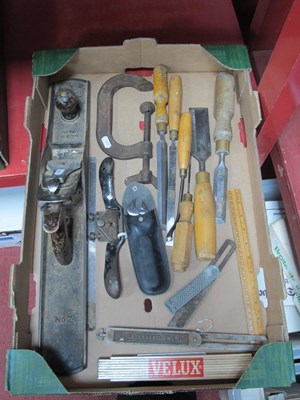 Lot 1014 - Tools - Baily No 7 plane, Maples g-clamp and...