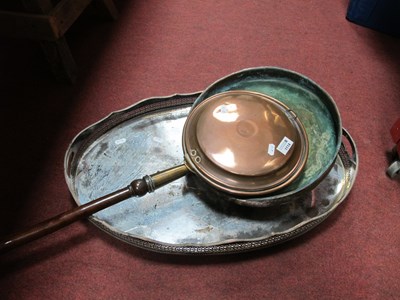 Lot 1114 - Early XIX Century Copper Warming Pan, copper...
