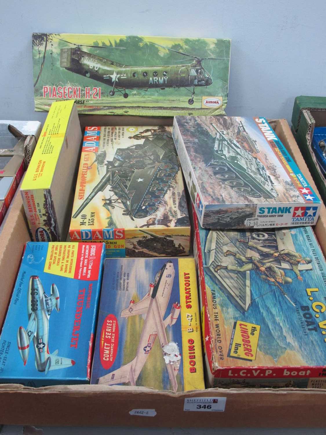 Lot 346 - Seven Plastic Model Kits by Aurora, Frog,...