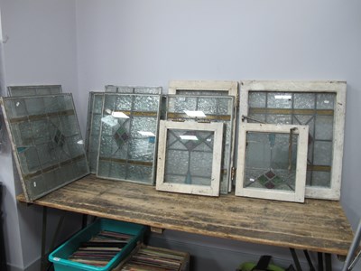 Lot 1120 - 1930s Lead Glass Light Panels, angular...