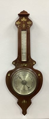 Lot 1332 - An Art Nouveau Mahogany Cased Banjo Barometer,...