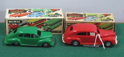 Lot 642 - Two Plastic Clockwork Minic Cars, a Ford Tudor...