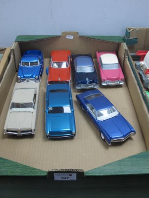 Lot 347 - Seven Plastic, White Metal Model Cars,...
