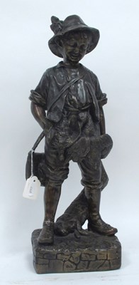 Lot 1265 - A Modern Cast Bronzed Model of a Young Poacher,...