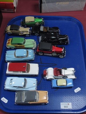 Lot 582 - Twelve Diecast and Plastic Model Cars by...