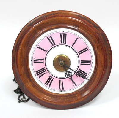 Lot 1514 - A Late XIX Century Wall Clock, the stained...