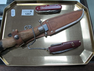 Lot 1257 - "Rostfreil" Bowie Knife, with a deer hoof...