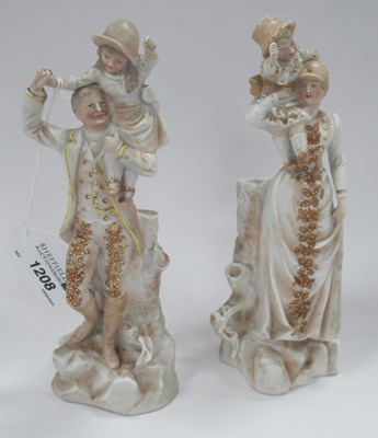 Lot 1208 - Pair of Early Xx Century Bisque Pottery Figure...