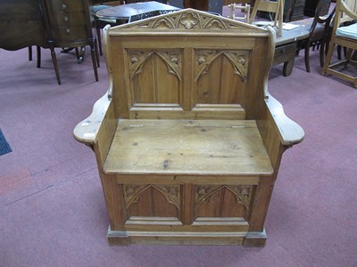 Lot 1500 - Keenpine hall seat in the Gothic manner with...