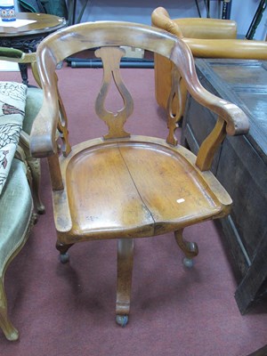 Lot 1503 - XIX Century mahogany office chair with swivel...