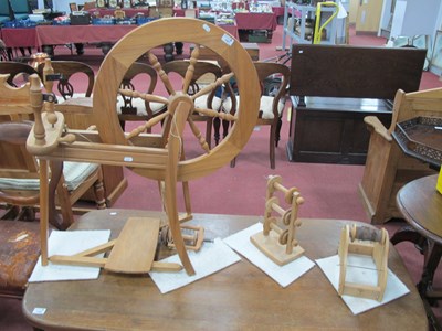 Lot 1497 - Ashford spinning wheel 84cm tall plus...