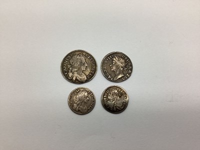 Lot 353 - Four XVII Century GB Silver Coins, including a...