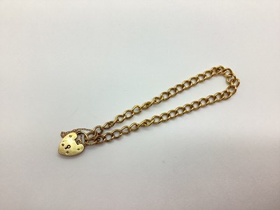 Lot 195 - A 9ct Gold Curb Link Bracelet, to 9ct gold...