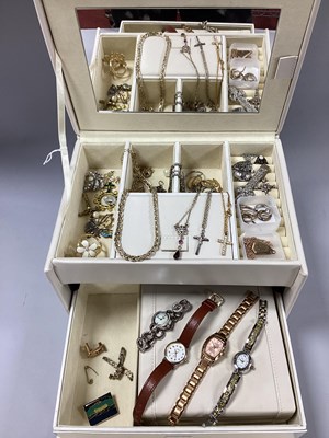 Lot 65 - "375" Odd Hoop and Other Earrings, chain and...