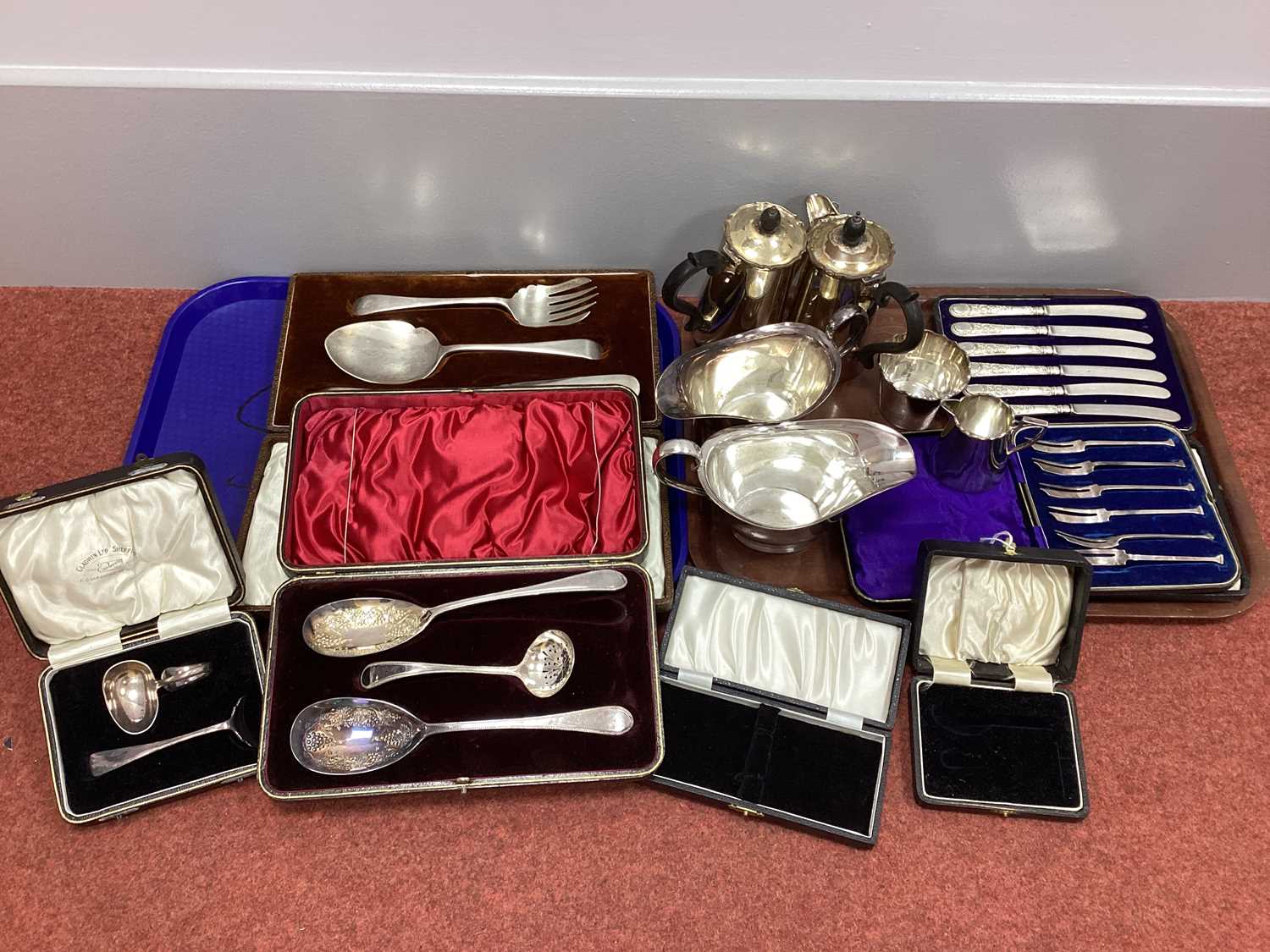 Lot 30 - A Set of Six Hallmarked Silver Pastry Forks,...