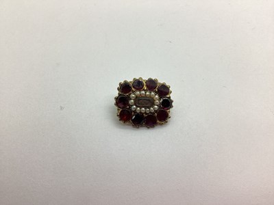 Lot 197 - A XIX Century Garnet and Pearl Set Mourning...