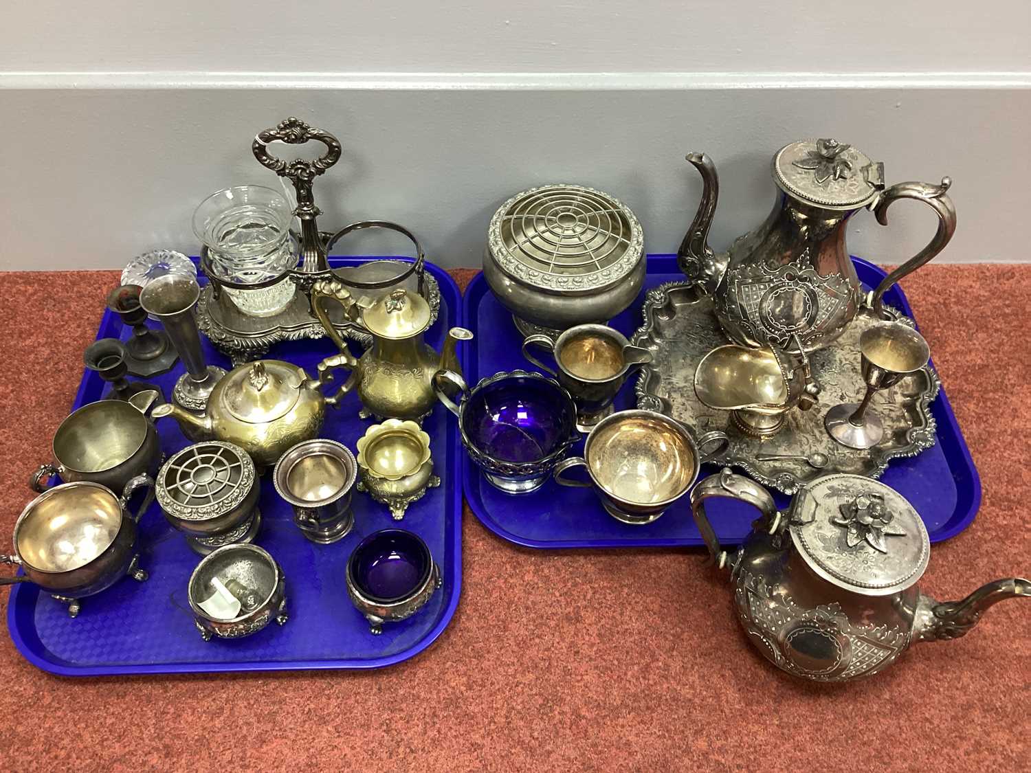 Lot 49 - Assorted Plated Ware, including tea wares,...
